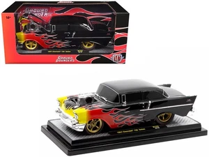 1957 Chevrolet 150 Sedan Black with Flames Graphics Limited Edition to 4250 piec - Picture 1 of 1