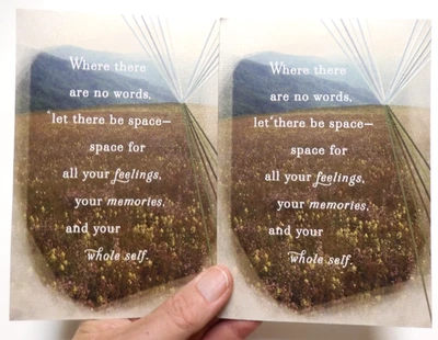 2 Cards Hallmark SYMPATHY Where There are No Words Let There Be Space - Image 1 of 4