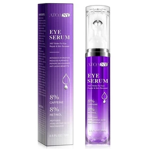 Caffeine Eye Serum Roller Under Eye Cream Puffy Eye Bags Dark Circles Wrinkles - Picture 1 of 12