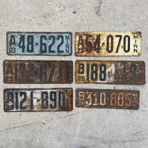 Antique Minnesota License Plate Lot of 6 MN All Original Vintage Plates - Picture 1 of 4