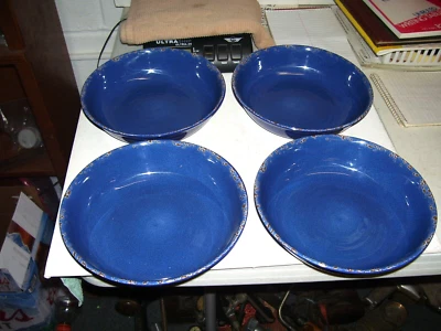 "Juego de 4 cuencos de cena/pasta de melamina amarilla Tommy Bahama 9"" craquelados rústicos usados en excelente estado" Foto 1 de 4