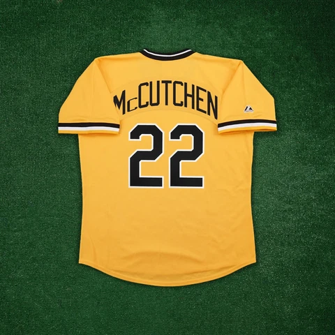 Andrew McCutchen Pittsburgh Pirates Cooperstown Men's Gold Throwback Jersey Cover