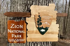 Zion National Park Wall Decor Utah UT Kenab Entrance Sign Deluxe Replica Miniatu - Picture 1 of 4