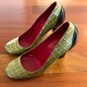 Cesare Paciotti Heels Leather Crocodile Women Size 37 - Picture 1 of 6