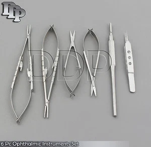 6 Stck. OP-Qualität Augen Mikrochirurgie Chirurgische Augeninstrumente Kit Set EY-009 - Bild 1 von 3