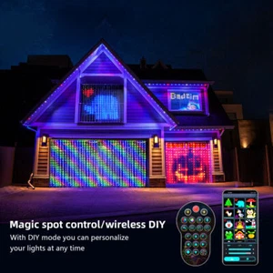 LED Curtain String Fairy Lights In/Outdoor App Controller Window Hanging Light - Picture 1 of 23