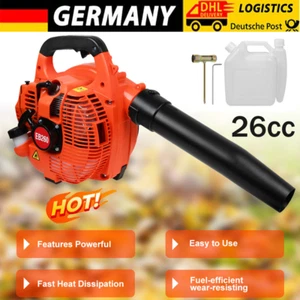 Neu Benzin Laubsauger 1 PS Laubbläser Laubhäcksler Gartenhäcksler 26cc 2-Takt-Öl - Bild 1 von 11