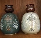 Matching Pair Antique Lovatt English Pottery Art Nouveau Vases Greatly Reduced