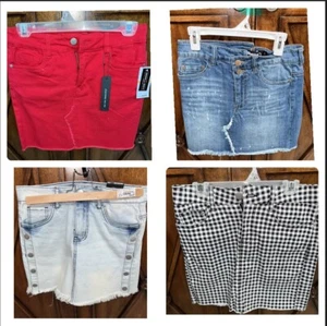 Dollhouse Bundle Of  4 Each Girls Denim Jean Skirt Junior  Sz 3 - Picture 1 of 2