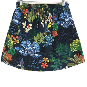 Loft Petites Rock Damen SP (Taille 28 Zoll) marinegrün Blumenmuster 2 Taschen zum Anziehen - Bild 1 von 6