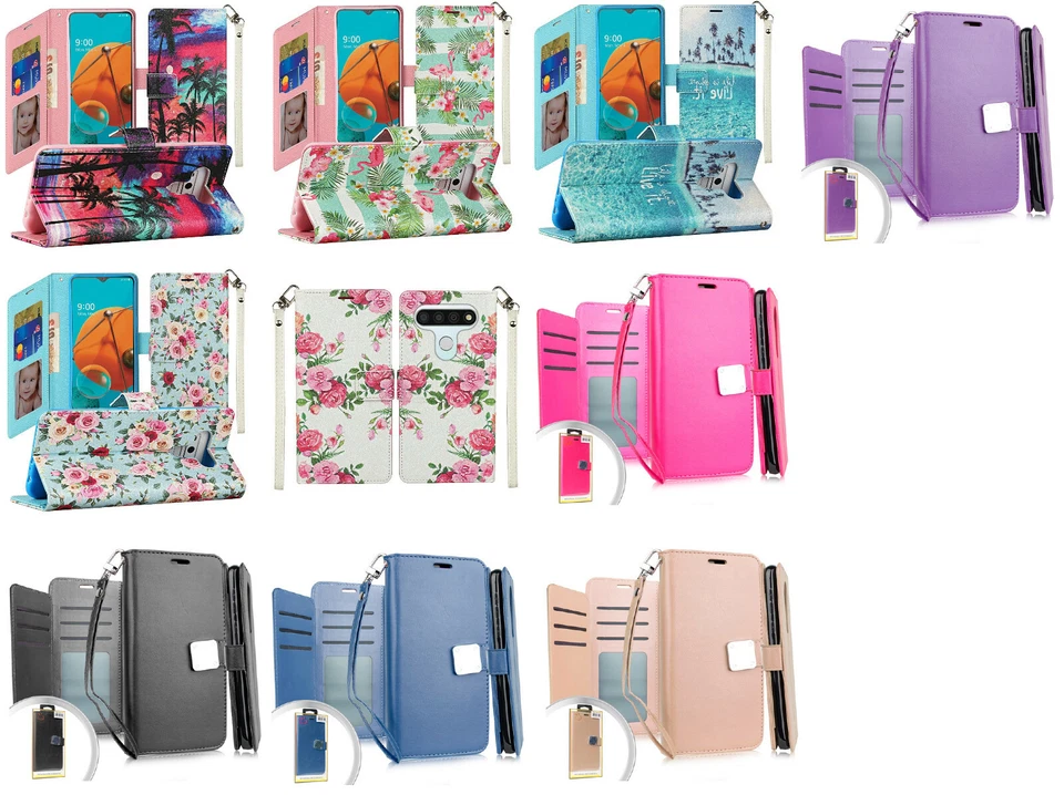 For LG Reflect L555DL / LG K51 Q51 Deluxe Wallet Pouch Case Phone Cover - Image 1 of 1