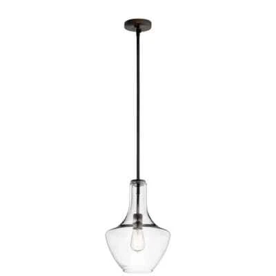 KICHLER Everly 15,25 pulgadas Lámpara colgante campana cocina sombreada bronce antiguo de 1 luz Foto 1 de 4