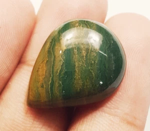 100% Verde Natural Jaspe 20.10CT Forma Pera Suelto Piedra Preciosa Certificado - Picture 1 of 6
