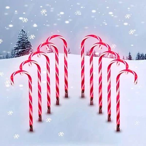 4pcs Christmas Outdoor LED Lights Cane Red Candy Path Garden Up Decoration - Picture 1 of 2