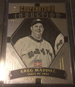 2015 Panini Cooperstown Gold Induction Greg Maddux Atlanta Braves 5/25