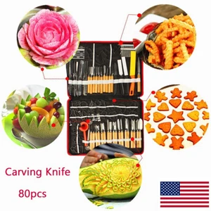 Kulinarisches Schnitzset Küche Obst Gemüse Garnieren Schneidewerkzeuge Kit 80 Stck. - Bild 1 von 11