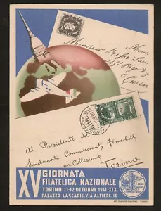 Italy 1941 WWII Hitler-Mussolini Alliance Propaganda Postcard - Picture 1 of 2