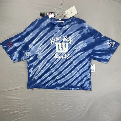 New NWT NY Giants T-Shirt Women XXL Tie Dye Blue White Wear By Erin Andrews NFL Cover