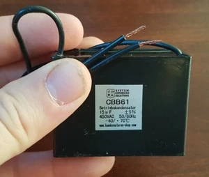 Condensateur de Service / Du Moteur 50/60Hz 15uF / Μf CBB61 450 Acc, avec Câble - Picture 1 of 3