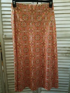 Sophia Jayne Womens Skirt Size M Petite Orange Green Designs Pull On Stretch - Picture 1 of 8