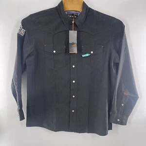 Orvis Shirt Men Size L Performance Tech Outdoor Stretch Utility Vented UPF Black - Picture 1 of 6