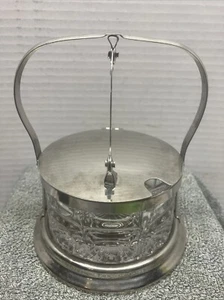 Mepra Inox Italy 18/8 Vintage Stainless Steel Glass Condiment Jar with A Spoon - Picture 1 of 10