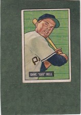 *1951 BOWMAN #40 GUS BELL, PIRATES RC fine card w hint srfc wr top lft crnr
