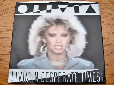 Olivia Newton-John ‎♫ Livin' In Desperate Times ♫ 1984 MCA Records 7 дюймов винил почти как новый - Изображение 1 из 3