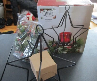 SAN MIGUEL HOLIDAY IRON STAR WITH VOTIVE AND WREATH - Image 1 of 4