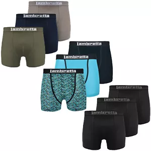 Mens Lambretta Boxers Trunks 3 Pack Cotton Elasticated Waist Fitted UK S-2XL - Picture 1 of 26