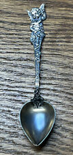 Cupid Topped Collectible Sterling Demitasse Spoon Heart Shaped Bowl.