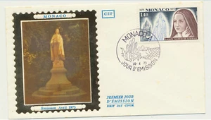 Monaco Sc. 870 Virgin Mary, St. Teresa, Lisieux Basilica on 1973 FDC - Picture 1 of 2