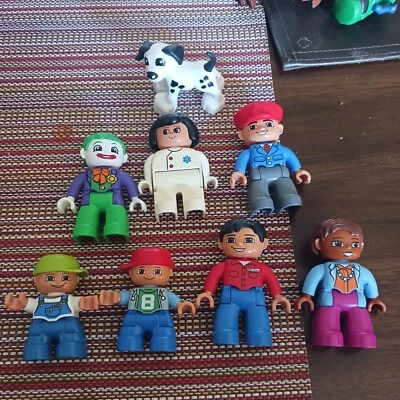 Lego Duplo Lot Figures Joker Medic Man Dalmatian Train Conductor Girl 2 Kids - Image 1 of 4