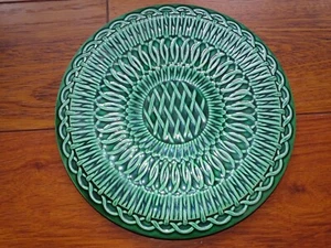 DE COLECCIÓN BAJO PLATO MAYÓLICA FRANCIA VERDE GIEN - Imagen 1 de 7