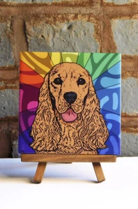 Cocker Spaniel Ceramic Coaster Tile - Picture 1 of 1