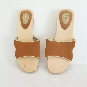 UGG Australia Damen-Sandalen offene Zehenpartie Holz Keilabsatz hellbraun Größe US 6 UK 4,5 EUR 37 - Bild 1 von 12