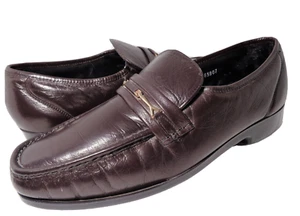 Vintage Florsheim Horsebit Loafers Burgundy Soft Leather Shoes Mens US Size 8.5D - Picture 1 of 12