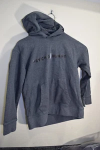 Psycho Bunny Spellout Felt Letters Pullover Hoodie Sweatshirt BOYS L 14 16 Gray - Picture 1 of 12