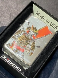 Encendedor Zippo Samurai grabado en plata procesamiento de una cara regular Japón - Imagen 1 de 8