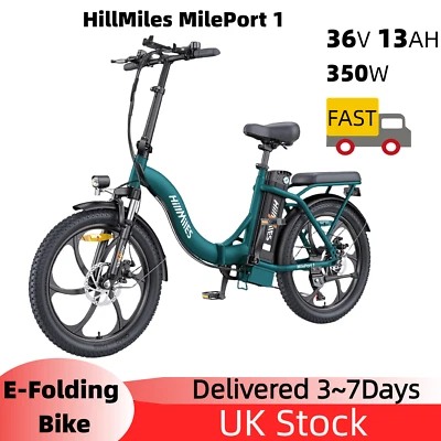 HillMiles MilePort Electric Bikes 250W 20in E-Folding Bike 36V 13Ah 7 Speed EAPC - Image 1 of 4