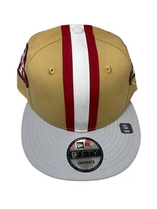New Era NFL San Francisco 49ers Team 9Fifty 950 Snapback Hat Tan Helmet w/SILVER - Picture 1 of 4