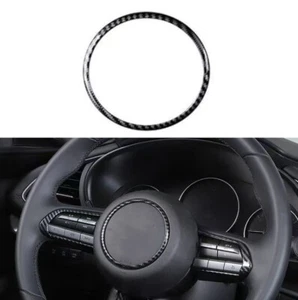 Borde de anillo de bocina de dirección con estampado de fibra de carbono para 19-25 CX30 CX50 MX30 Mazda 3 - Imagen 1 de 3