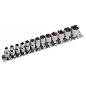 Laser Tools Metric Alldrive Socket Set 1/4"D 13pc from M4 to M14 On A Rail 3592 - Picture 1 of 1