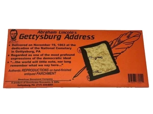 Gettysburg Address on Antiqued Parchment Paper - Picture 1 of 2