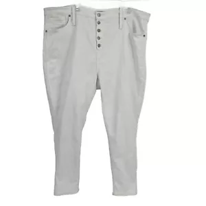 MADEWELL 10" High Rise Skinny Crop Button fly White Jeans Size 37 NWT Women’s - Picture 1 of 11