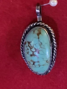 Anhänger Sterlingsilber und klassischer Kingman-mine Türkis Stein - Bild 1 von 3