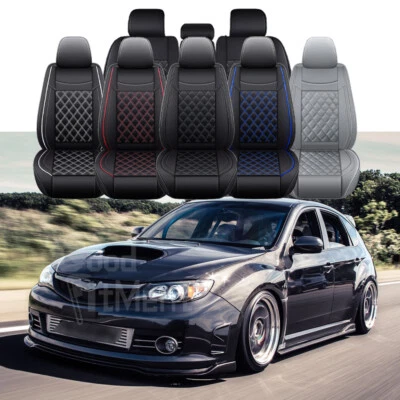 For Subaru WRX STI Car Seat Cover Full Set 5-Seat Luxury Leather Cushion Protect - Image 1 of 4