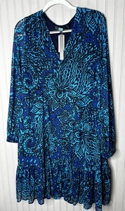 Abito donna Eva Franco grande volant manica lunga Anthropologie NUOVO motivo - Foto 1 di 16