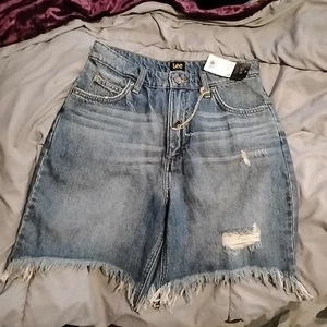 Lee Vintage Modern High Rise Dad Shorts Gr. 28 Junction Fade Denim Distressed - Bild 1 von 10