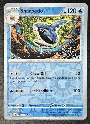 Sharpedo 043/162 2024 Pokemon SV05 Temporal Forces Reverse Holo - Image 1 of 2